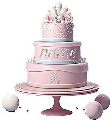 Personalised Acrylic Cake Charm Word Number Script Font A 3 4 5 6 Acrylic Cake Topper Letter Alphabet Decoration for Wedding Anniversary Birthday (3inch (75mm) 1word + number, Silver Glitter)