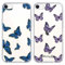 Yoedge 2 Pack Transparent Phone Case for iPhone 7 Plus/8 Plus 5.5, Ultrathin Soft Silicone with Aesthetics Pattern,Shockproof Bumper Protector Matte Clear Cover for iPhone 7 Plus,Purple Butterfly
