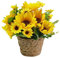 Girasoles Artificiales en Maceta, Pequeñas Plantas Artificiales con Flores, Flores Artificiales en Maceta con Cesta de Ratán, Flores Falsas en Maceta, Plantas de Girasoles Falsos, Bonsái para(#5)