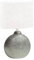 meineWunschleuchte Tischlampe mit Keramikfuß Silber & Lampenschirm Leinen Weiß, Höhe 39cm