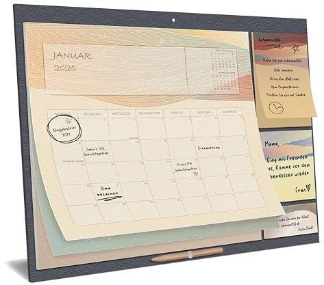 Wandkalender Familienkalender 2025 – Smart Panda Ästhetisch Familienplaner mit 3 x Klebezettel – Kalender Planer, jeder Monat zum Ansehen – Oktober 2024 bis Dezember 2025, 30x40cm