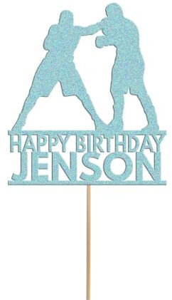 Boxing Boxers Cake Topper Personalised Sparing Cake Decoration Any Name & Age