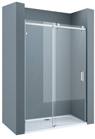 doporro Duschtür Nischentür dusche Duschabtrennung Duschkabine 115x195cm ESG-Sicherheitsglas Duschtür aus Klarglas teilgerahmt 4-Punkt-Befestigung inkl. NANO-Beschichtung Teramo4-2