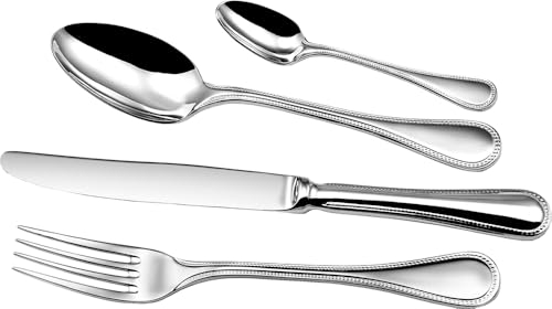 Estuche de Comunión de 4 Cubiertos de Cadete, con baño en Plata de Ley. Con tarjeta de Primera Comunión. Disponible Personalizado de los cubiertos. (09684)