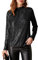 GRACE KARIN Damen Pailletten top Oberteile Glitzer Langarmshirts Stehkragen Party Festliche Oberteil Schwarz M CL2815A24-01