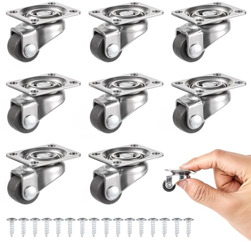 Sibba 8 Ruedas Pequeñas Para Muebles Ruedas Giratorias De 360 Grados Pequeñas Giratorias De Goma Ruedas De Transporte Universales Con Tornillos Para Mini Muebles