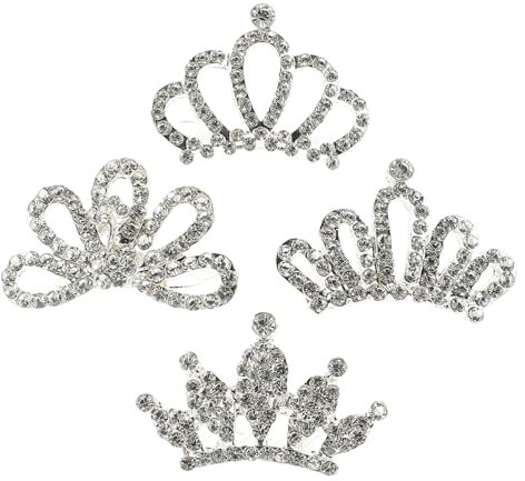 FRCOLOR 3er-set Kronenkamm Für Mädchen Kinderkrone Miniaturkrone Kronen-haarkamm Jungen- Und Mädchenkronen-stirnband Für Partys 4 Stück * 3