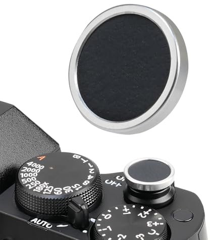 FOTGA 2er-Pack Kameraauslöser PU Leder Auslöser für Fuji X-M5 X-T50 X100VI X-T5 X-T4 X-T3 X-T30 II X-E4 X-E3, für Nikon ZF DF, für Leica M10 M9 M8 M7（Silber mit Schwarz