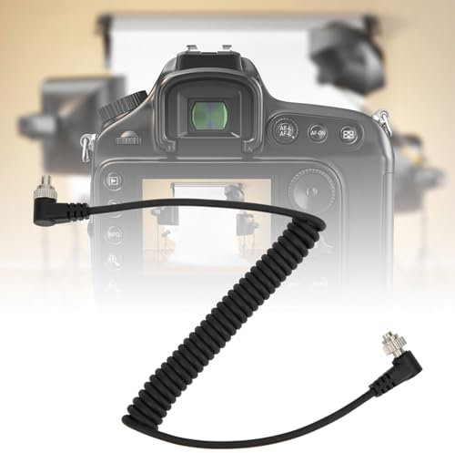 lvifloae 100cm Male to Male Flash PC Sync Cable with Screw Lock Most DSLR Camera Flash Trigger for Nikon Camera and Flash Light Connection Cable 