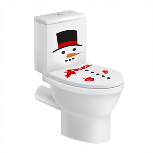 Décoration Autocollant de Noël,Autocollant de Porte de Noël d'hiver,Sticker Porte Bonhomme de Neige de Noël,Sticker Porte Bonhomme de Neige de Noël,Autocollant De Couvercle Toilettes Noël