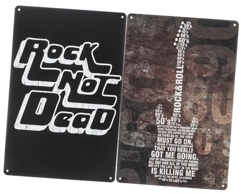 MAGICLULU 2stücke Retro Blechschild Gitarre Zeichen Poster Metall Wandkunst Für Bar Club Home Dekoration