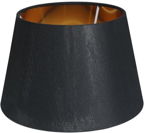 Sinta 9 Modern Tapered Lampenschirm Ersatz Schwarz Gewebe Einfacher Stil Lichtschattierung Mit Gold Futter für E27/E14 Tischleuchte/Wandleuchte