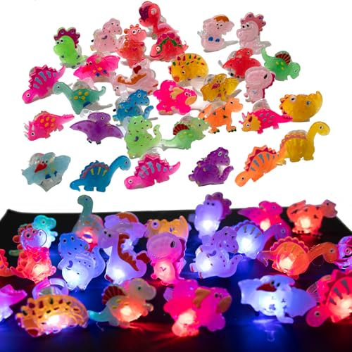 SHJOEE 50 Stück Leuchtende Fingerring LED fluoreszierende Ringe Kinder LED Fingerlampe Jungen Mädchen Leuchtringe leuchtendes Spielzeug Ostern Halloween Karneval Weihnachten Partyzubehör Partygeschenk