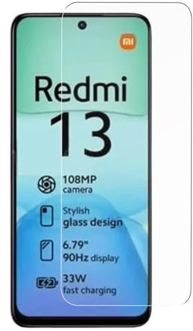 Todotumovil Protector Pantalla para Xiaomi Redmi 13 | Cristal templado movil | Antiarañazos | Antihuellas | Dureza 9H | Ultra fino | Ultra Transparente | Ultra Resistente