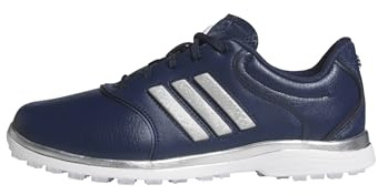 adidas Damen ALPHAFLEX ZOYSIA Spikeless Golf Shoes, Collegiate Navy/Silver met./FTWR White, 38 EU