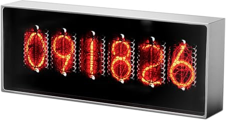 Vastarry 6.2 Smart Quantum Clock Nixie Uhr mit Wi-Fi-Synchronisation - App-gesteuerte Zeit- und Wetteranzeige, Vintage-Wecker mit Bilderrahmen, Retro-Pixelkunst für Zuhause & Büro Dekor