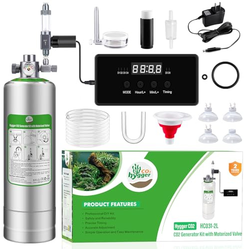 5L Aquarium CO2 Generator System mit Timer-aktiviertem Motorventil, Upgrade CO2 System Kit mit Schnellwechsel-Struktur für Aquariumpflanzen Tanks (5L)