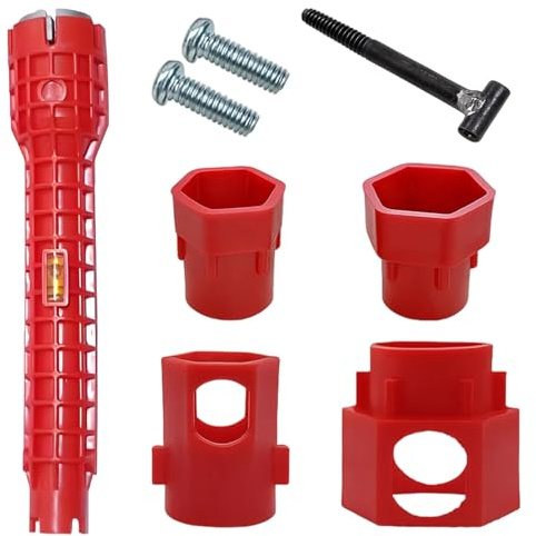Armaturenschlüssel, 14 in 1 Wasserhahn Schlüssel Werkzeug, montagewerkzeug, Multifunktionaler Spülbeckenschlüssel für Waschbecken und Küchenarmaturen, Ideal für DIY und professionelle Klempnerarbeiten