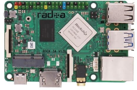 Radxa Rock 3A Quad-core 64bit Rockchip RK3568 SoC 4K Mini PC Board RaspberryPi Replacement (8GB Ram SingleBoard)