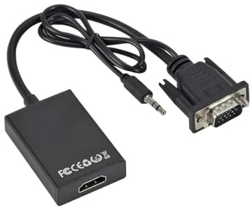 WIKRQIHL BGGQGG 1080P HD VGA a HDMI con Cavo Audio da 3,5 mm Adattatore VGA a HDMI for PC, proiettore, PS4, Laptop, convertitore Video e Audio HDTV