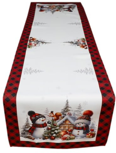 texpot Tischläufer 40 x 90 cm Schneemänner Weihnachten Tischband