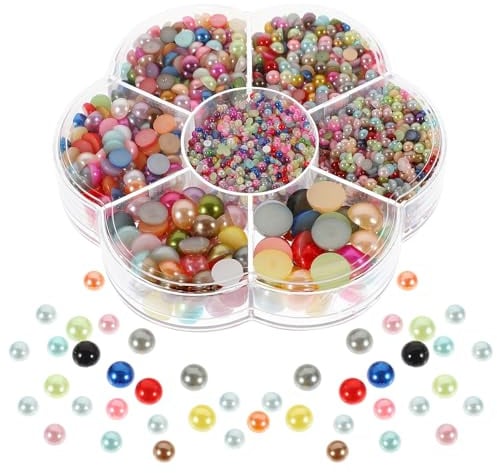 Halbperlen Flach Abs 1 Kasten für Bastelarbeiten und Nail Art