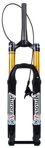 FKXSXAZ AuroraXQ 160 mm Federweg 26/27,5/29 Mountainbike-Vorderradgabel mit Steckachse 15x100 mm, MTB-Federung mit Zugstufeneinstellung, Fernbedienung/manueller Lockout, Luftfeder