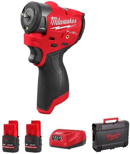 Milwaukee M12 Fuel FSCIWF14-252X 1/4 Brushless Sub-Compact Impact Wrench Inc 2X 2.5Ah HIGH Output Batts