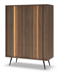 Masseno Kommode DAVANTI 93,5 cm Sideboard mit Schubladen und 2 Türen für Wohnzimmer Schlafzimmer Modern 93,5x40x125,6 cm Eichefarben