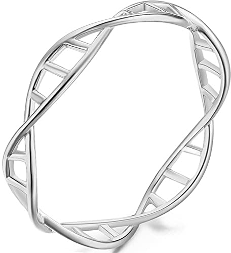 Helen de Lete Geometrischer DNA 925 Sterling Silber offenen Ring
