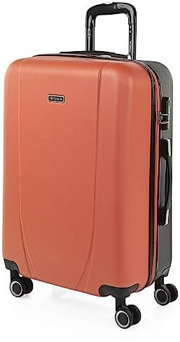 ITACA - Maletas Grandes de Viaje: Maleta Grande 23 Kilos, Maleta Viaje Grande, Maleta De Viaje para Todas Tus Aventuras. Material ABS Resistente y Ligera, Coral-Antracita