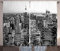 ABAKUHAUS New York Rustikaler Gardine, New York Manhattan, Schlafzimmer Kräuselband Vorhang mit Schlaufen und Haken, 280 x 225 cm, Grau