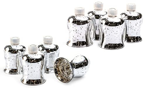 8 Stück Novaliv Teelichtaufsatz Silber Glasaufsatz für Kerzenleuchter Kerzenständer Glas Adventskranz Teelichthalter Stabkerzenhalter Weihnachten Kerzenpick