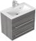 emotion | Waschbecken mit Unterschrank in Silber-Eiche | Made in Germany | B60 x H52 x T36 cm | Waschtischunterschrank mit Zwei Schubladen | Keramik-Badmöbel für designvolle Badezimmer