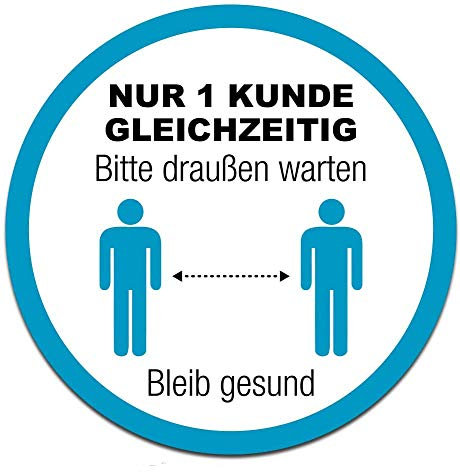 Kundenkapazitätskontrollschild für Geschäfte | Nur 1 Kunde gleichzeitig, bitte draußen warten