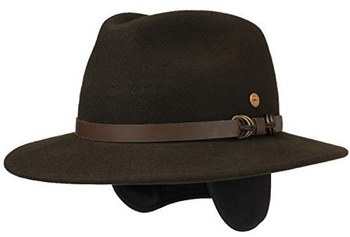 Mayser Georgia Outdoorhut Traveller Filzhut Ledergarnitur Ohrenklappen Herren Herbst Winter Made in EU braun 60 cm