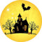 Essbarer Tortenaufleger Gruselhaus // Tortendekoration Halloween / Gespenster / Hexen // (Zuckerpapier)