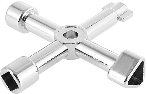 Beenle-Icey Clé Utilitaire Multifonction Cross Triangle Key pour Gaz d'Eau Électrique Box Armoire à Pharmacie Clé d'Ouverture (argent)