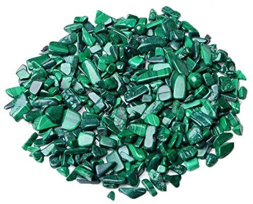IMALY Malachit Trommelchips Stein poliert zerkleinerte Heilkristalle Quarzstücke unregelmäßig geformte Steine für Zuhause dekorative Steine Vasen Pflanzen Sukkulenten 0,2 kg
