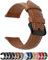 Fullmosa 12 Farben Uhrenarmband, Axus Serie Lederarmband Ersatz-Watch Armband mit Edelstahl Metall Schließe für Herren Damen 14/16/18/20/22/24mm, 22mm Braun+Schwarze Schnalle