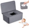 jiuzcare Wet Wipes Dispenser Box Baby Wipes Dispenser Tissue Dispenser with Lid Toilet Tissue Storage Box Reusable Wipe Container for Car Office HOM, Grey