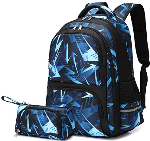 Schulrucksack Teenager Schulranzen Jugendliche Rucksack Kinder Schule Schultasche Jungen Schulrucksack mit Laptopfach Geometrie