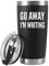 Panvola 'Go Away, I'm Writing ' Vaso con aislamiento al vacío, regalo para escritor, autor sarcástico, divertido, novelista, poeta, periodista, taza de viaje de acero inoxidable 304 con pajita (20 oz)