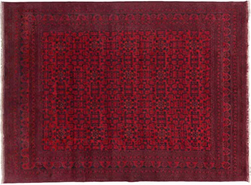 RUG PRINCE Afghan Khal Mohammadi Teppich 240x340 Handgeknüpft Rot Durchgemustert Orient c