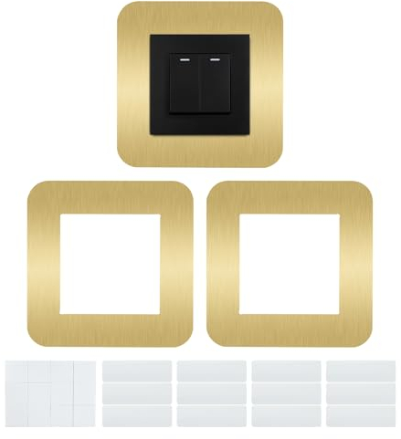 JINTANG 3 PCS lichtschalter schutz für wand,lichtschalter abdeckung,tapetenschutz lichtschalter für1-fach Steckdose,Schalteraufkleber abdeckung,wandschalter für die Heimdekoration(golden)