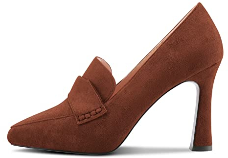 Castamere Donna Spillo Alto High Tacco Heel Chiusa a Punta Pumps Slip-on Ufficio Feste Clear Cute Scarpe 10 CM Heels Marrone 42 EU