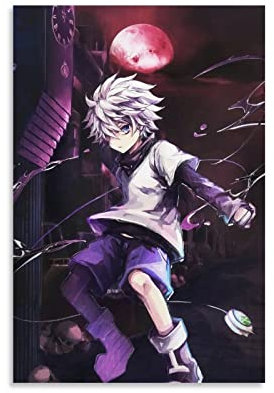 HIHIOI Anime Hunters X Hunters Killua Zoldyck Leinwand-Kunst-Poster und Wandkunst-Bild, moderner Familien-Schlafzimmer-Deko-Poster, 60 x 90 cm