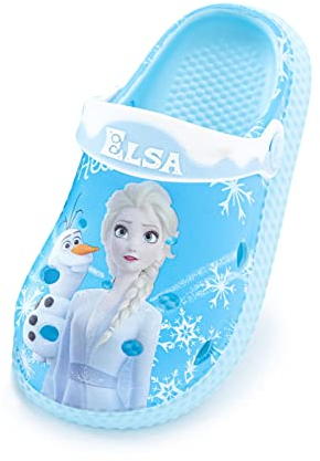 Frozen Elsa Schuhe Mädchen-Rutschfeste und Atmungsaktive Hausschuhe Garten Schuhe für Strand oder Pool (Blau, eu_footwear_size_system, little_kid, women, numeric_range, medium, numeric_29, numeric_30)