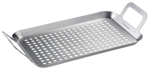 Westmark Asador para parrilla plana y pequeña – práctica para asar verduras, carne y otros manjares, duradera, apta para lavavajillas – acero inoxidable