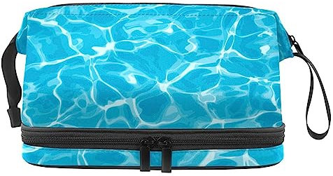 Trousse de Maquillage pour Femme Trousse cosmétique,Piscine texturée à l'eau,Sac Organisateur cosmétique Sac de Maquillage de Voyage Portable